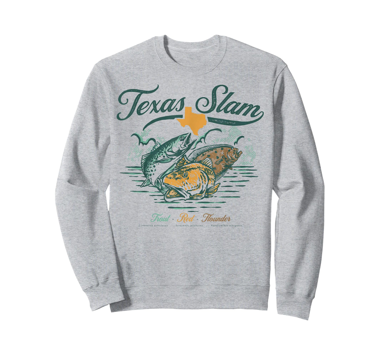 Gulf Coast Fishing Texas Slam - Trout Red Flounder T-Shirt