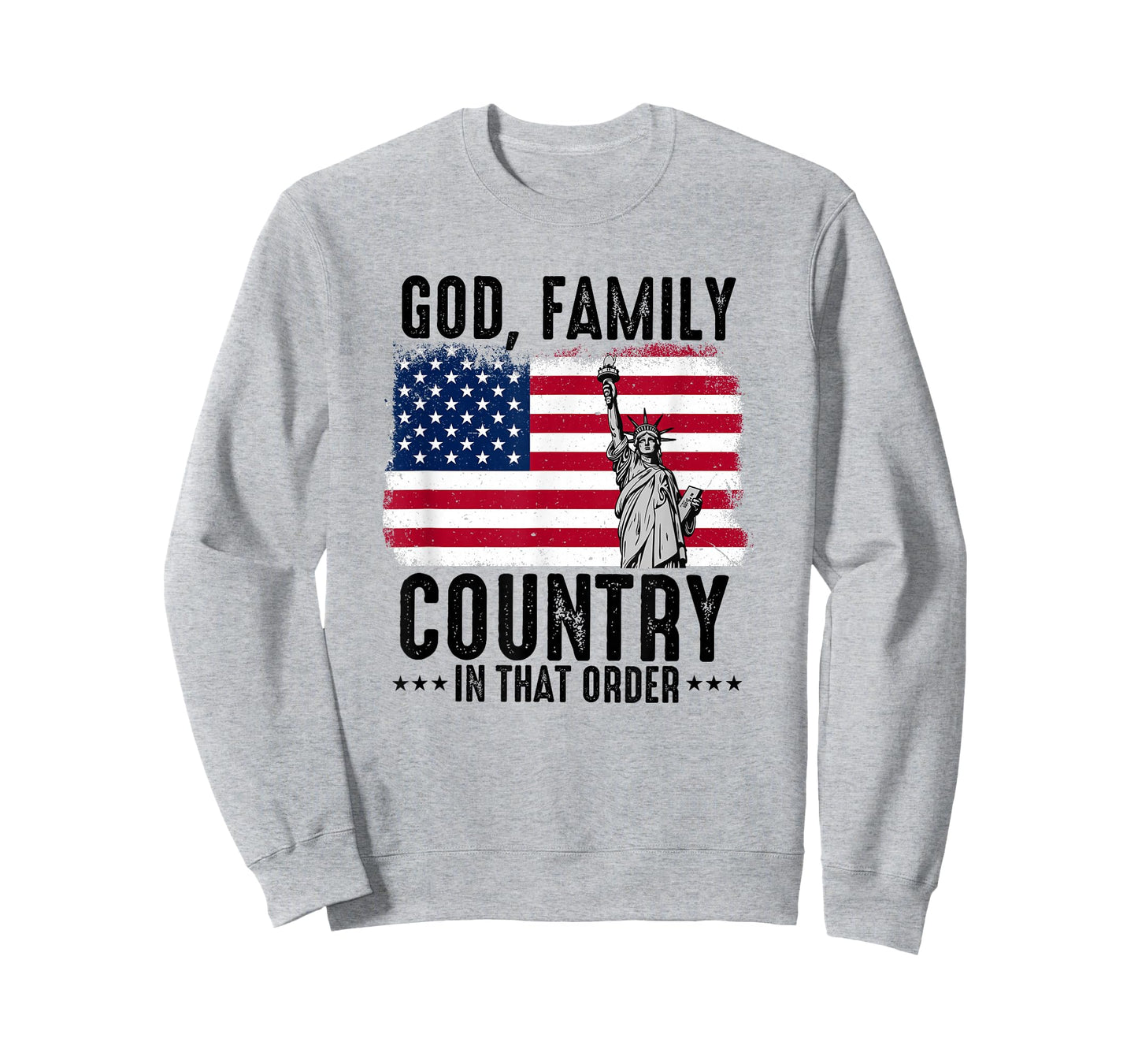 god Family Country in That Order American Flag Patriot USA T-Shirt