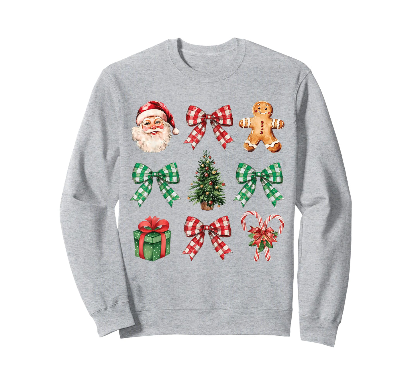 Coquette Bow Christmas Tree Santa Gingerbread Candy Cane T-Shirt