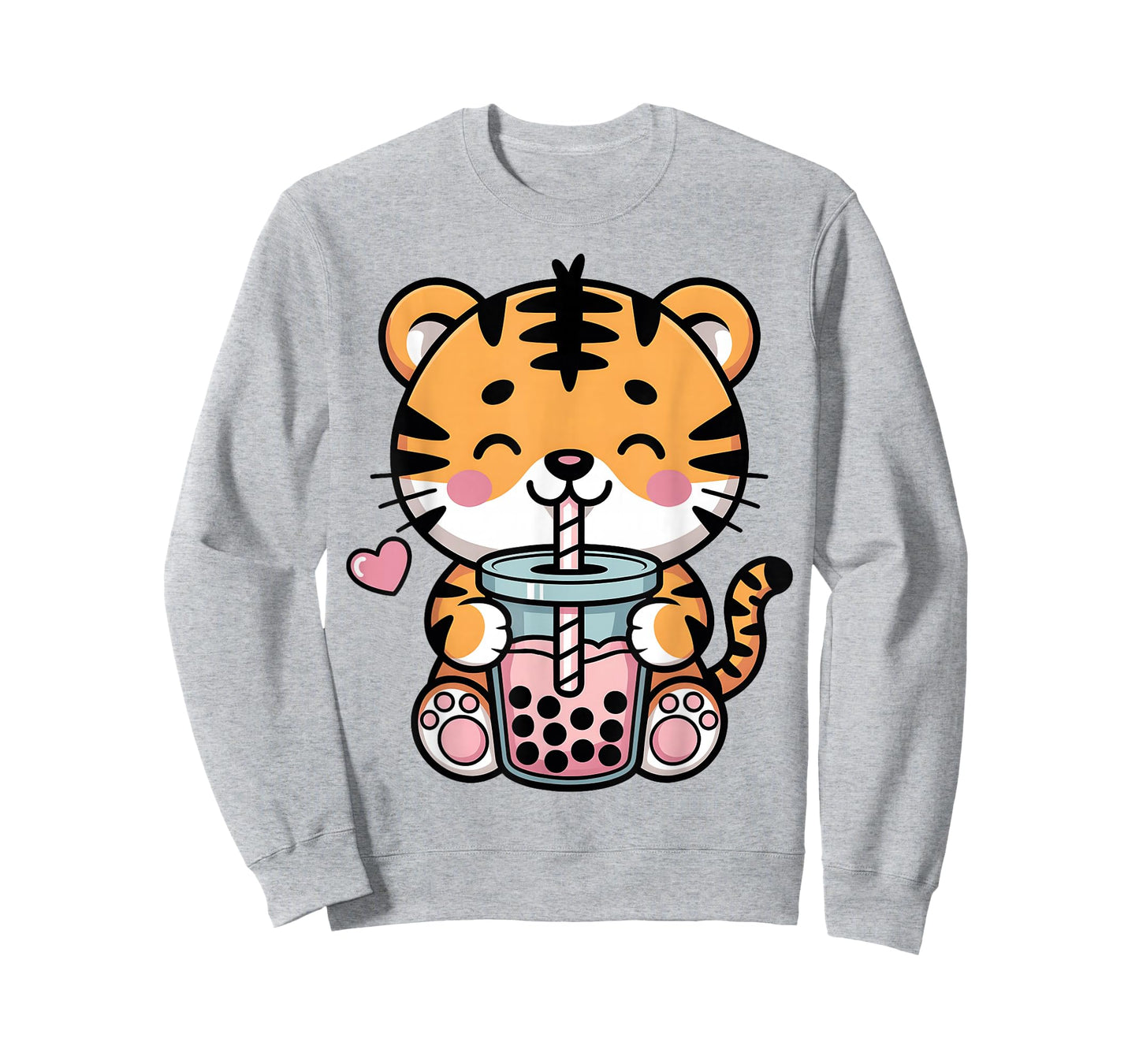 Kawaii Tiger Boba Tea Anime Japanese Bubble Tea Lover Girls T-Shirt