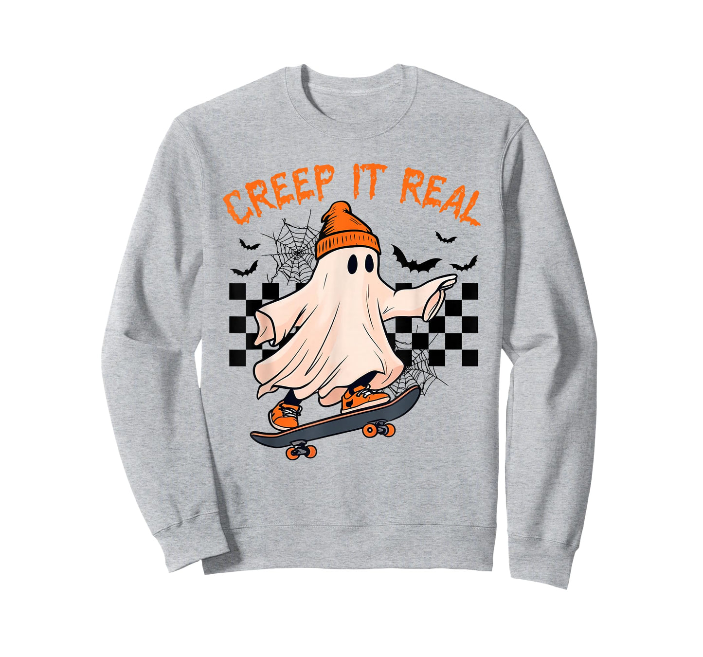 Creep It Real Ghost Skater Halloween Costume Men Boys Kids T-Shirt