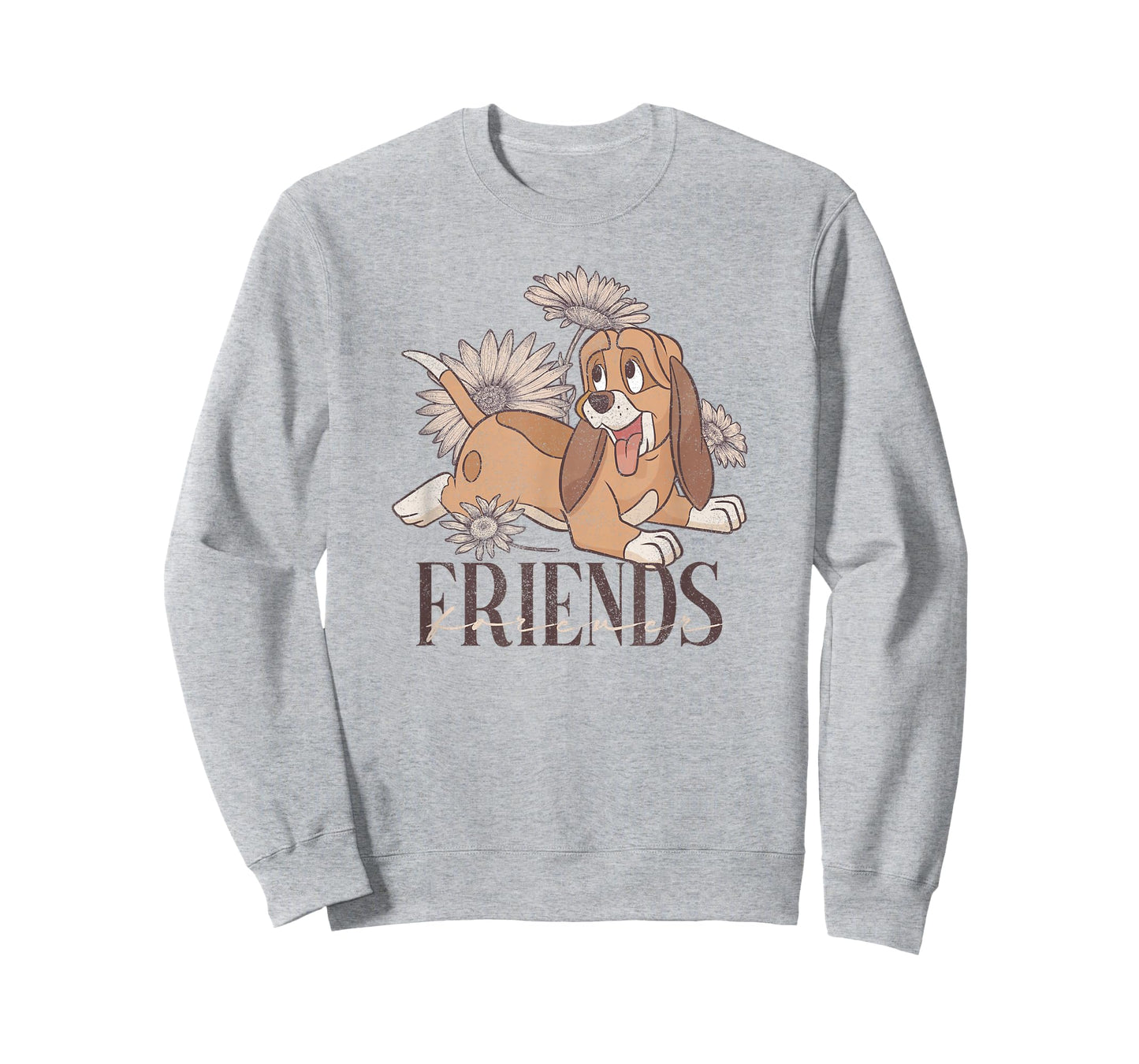 Disney The Fox and The Hound Friends Forever Floral Logo T-Shirt