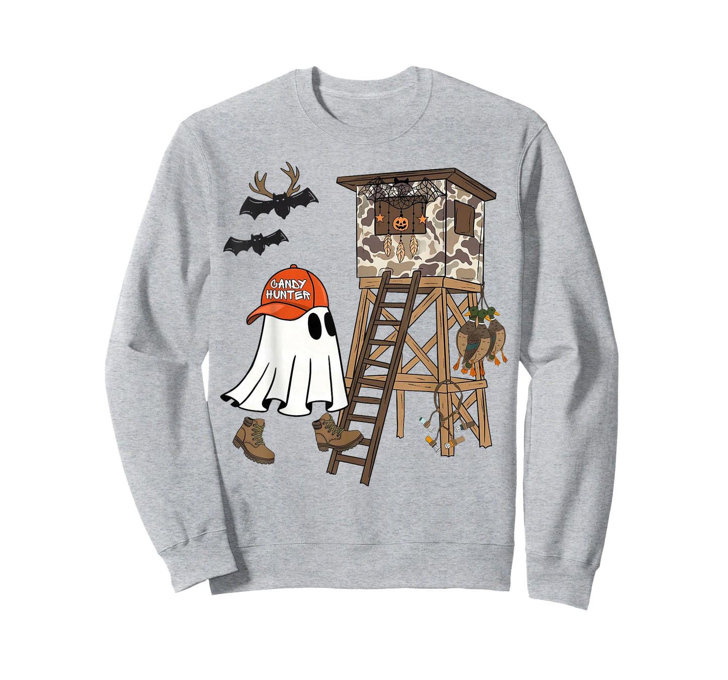 Candy Hunter Camo Ghost Boys Halloween Deer Duck Hunting T-Shirt