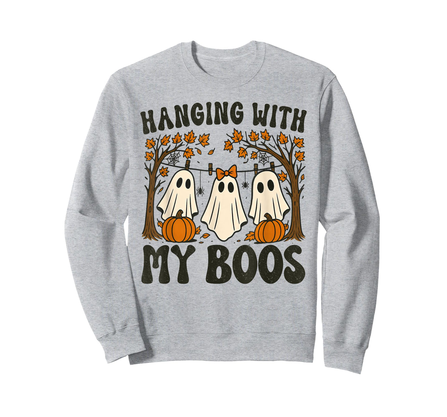Hanging With My Boos Cute Ghost Halloween Preppy Spooky Fall T-Shirt