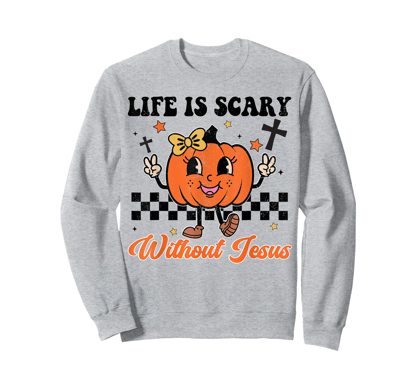Life Is Scary Without Jesus Girl Toddler Christian Halloween T-Shirt