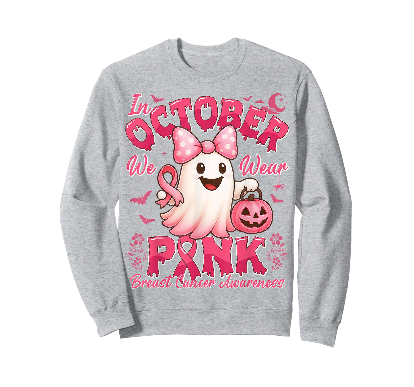 In October We Wear Pink Halloween Breast Cancer Awareness T-Shirt