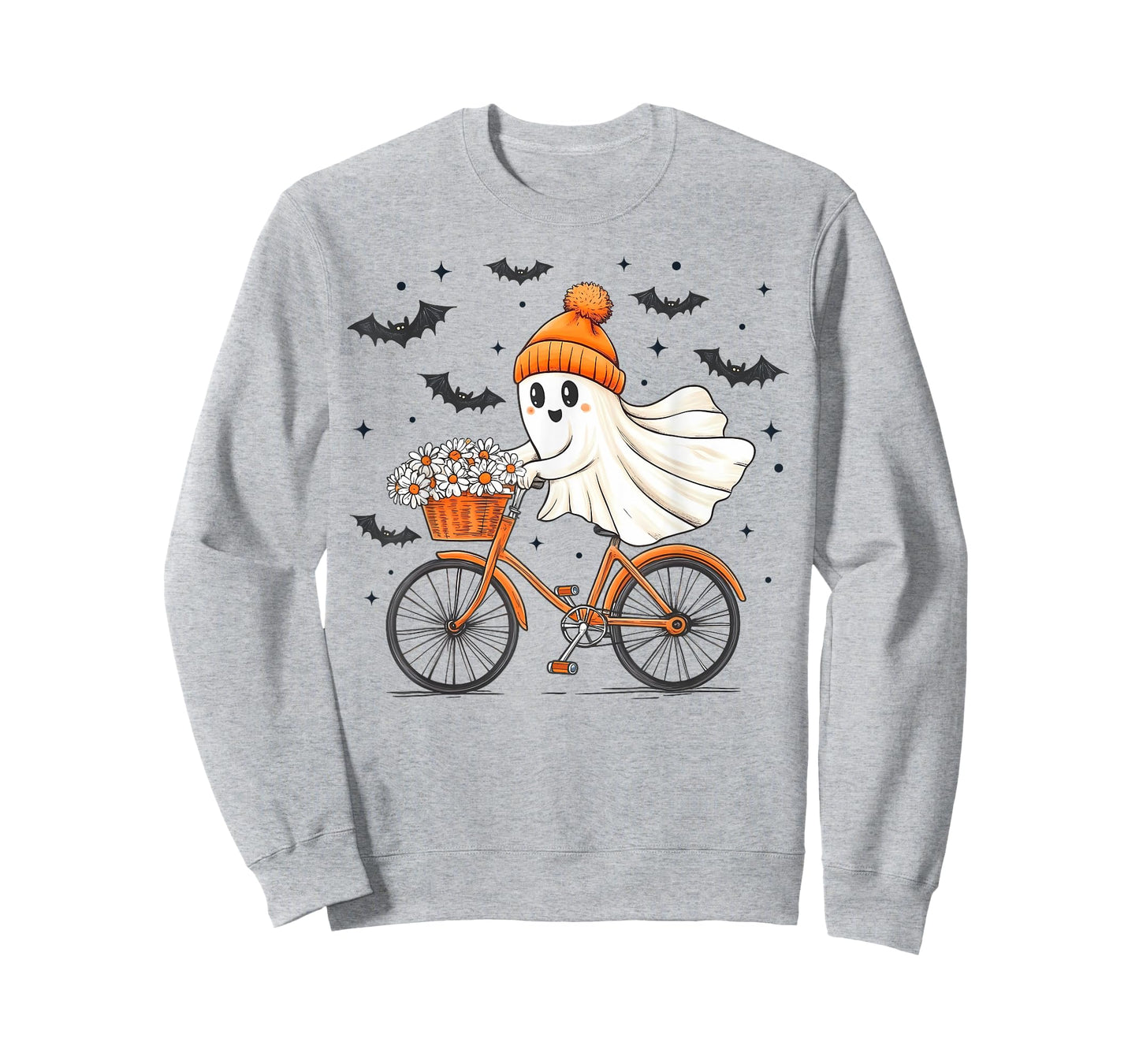 Ghost On Bike Riding Halloween Autumn Fall Season Cyclist T-Shirt