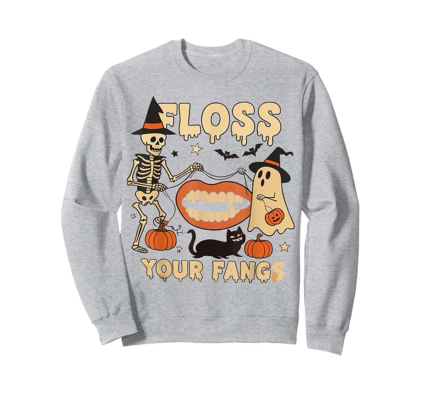 Floss Your Fangs Boo Dental Halloween Spooky Dentist T-Shirt