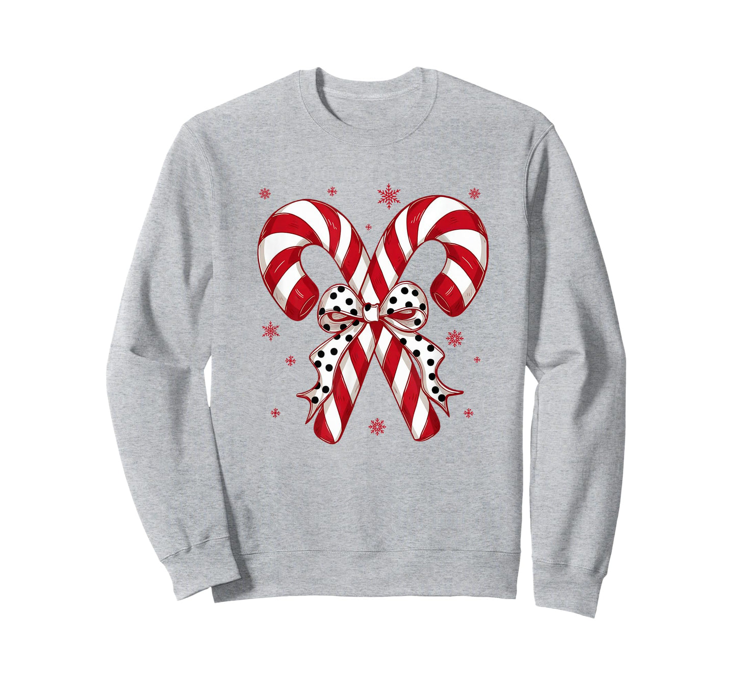 Retro Coquette Bow Candy Cane Christmas Season Women Girl T-Shirt