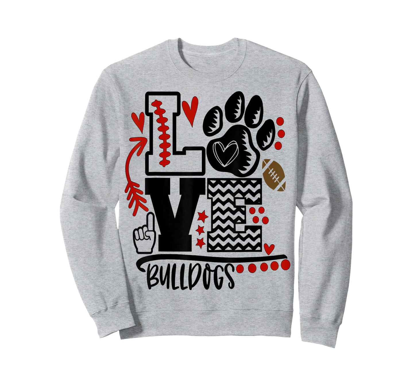 Bulldogs Paw Mom School Spirit T-Shirt