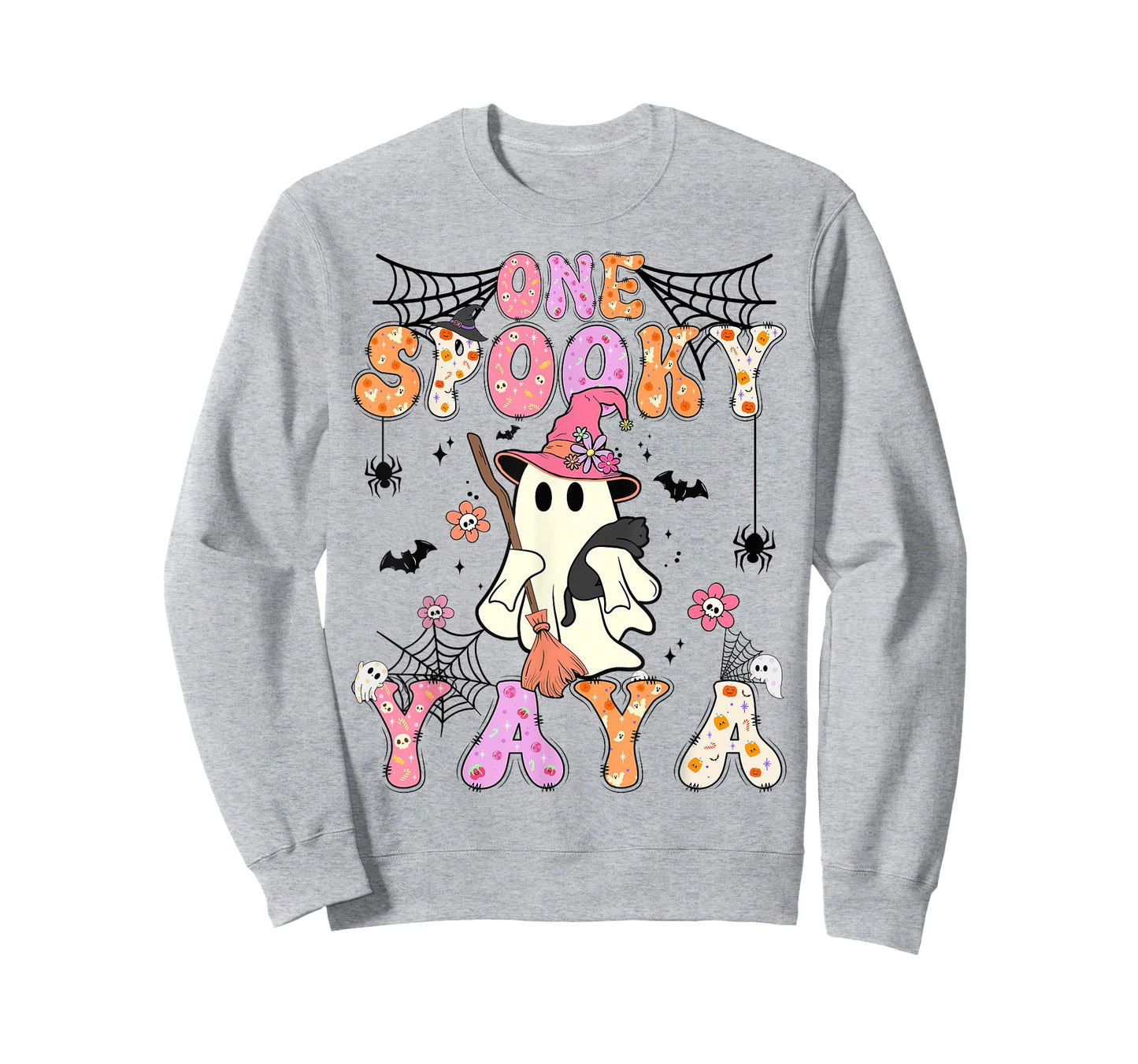 Groovy One Spooky Yaya Retro Halloween Cute Ghost T-Shirt