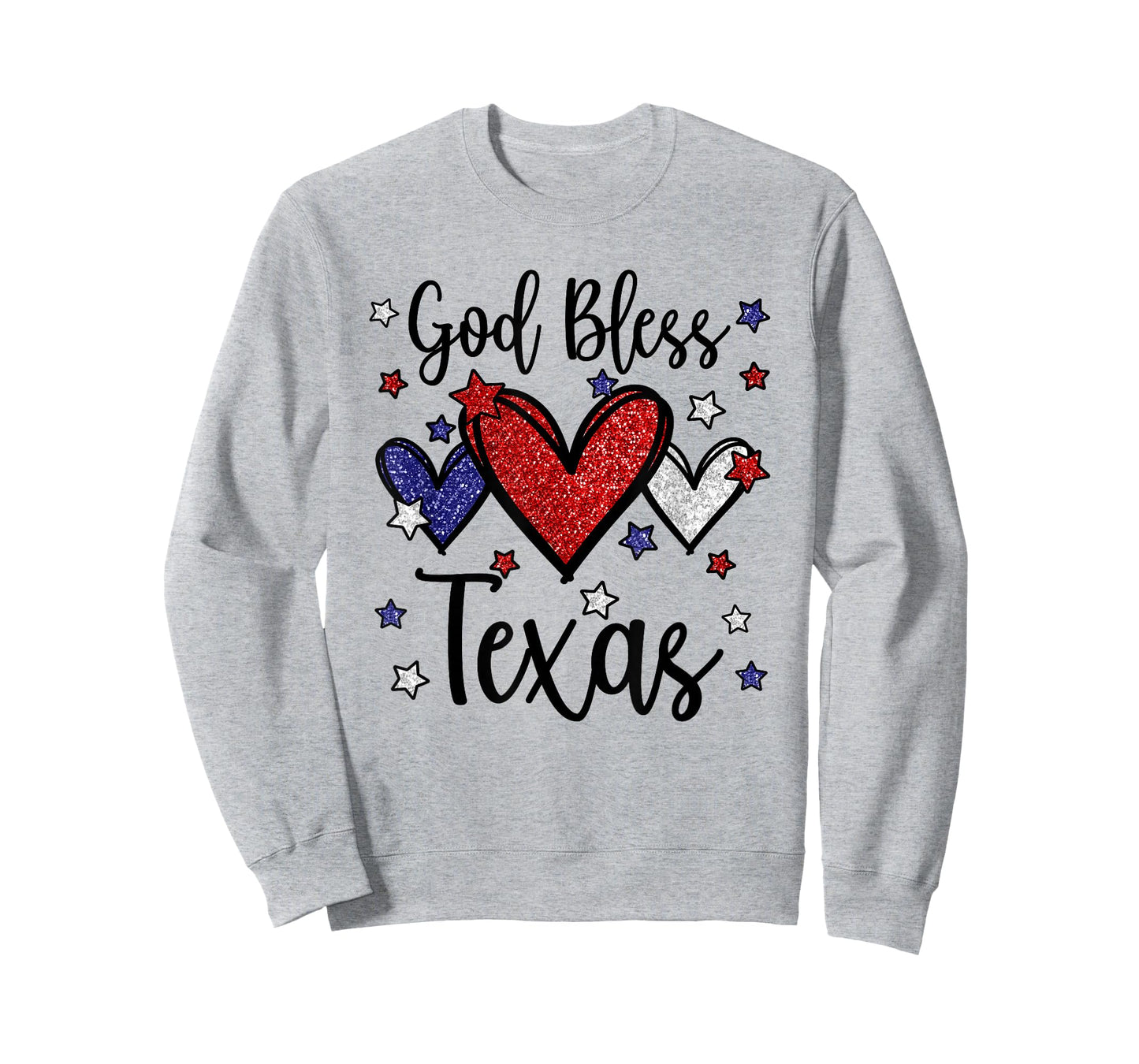 God Bless Texas Hearts For Patriotic Women & Fourth Of July T-Shirt