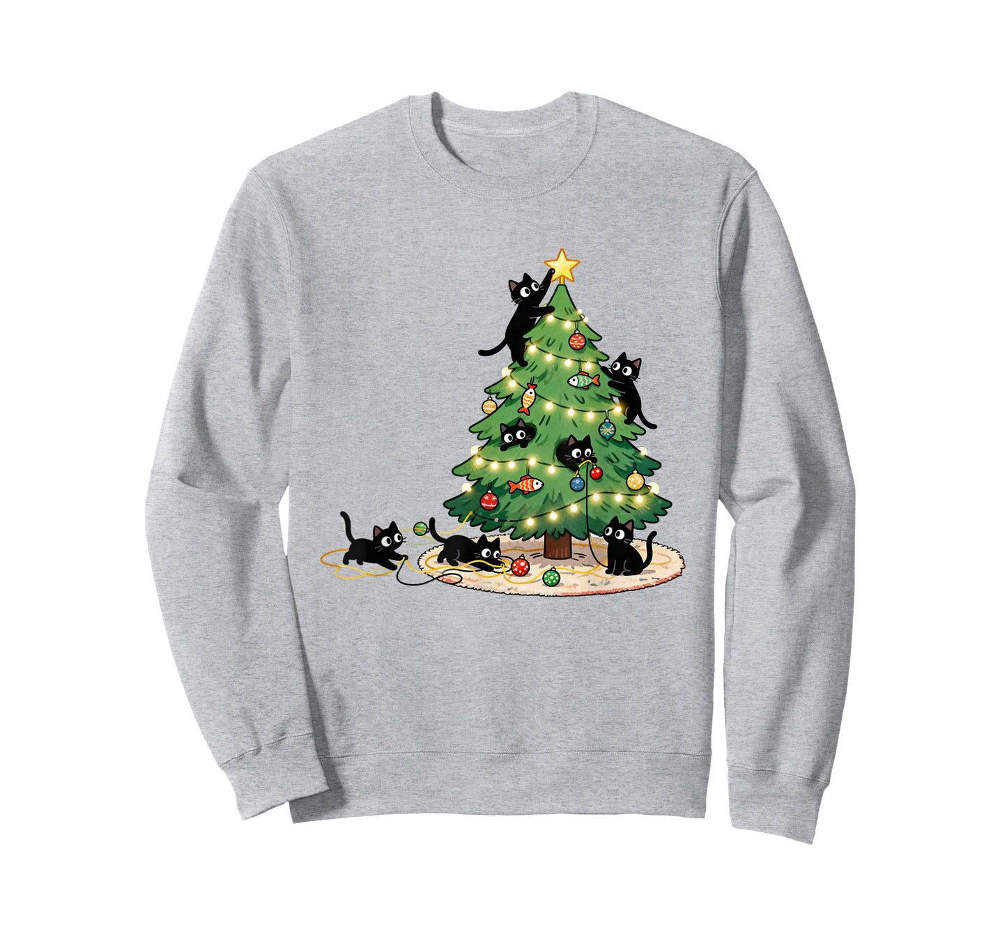 Meowy Catmas Christmas Tree Black Cats Xmas Pet Cat Lovers T-Shirt