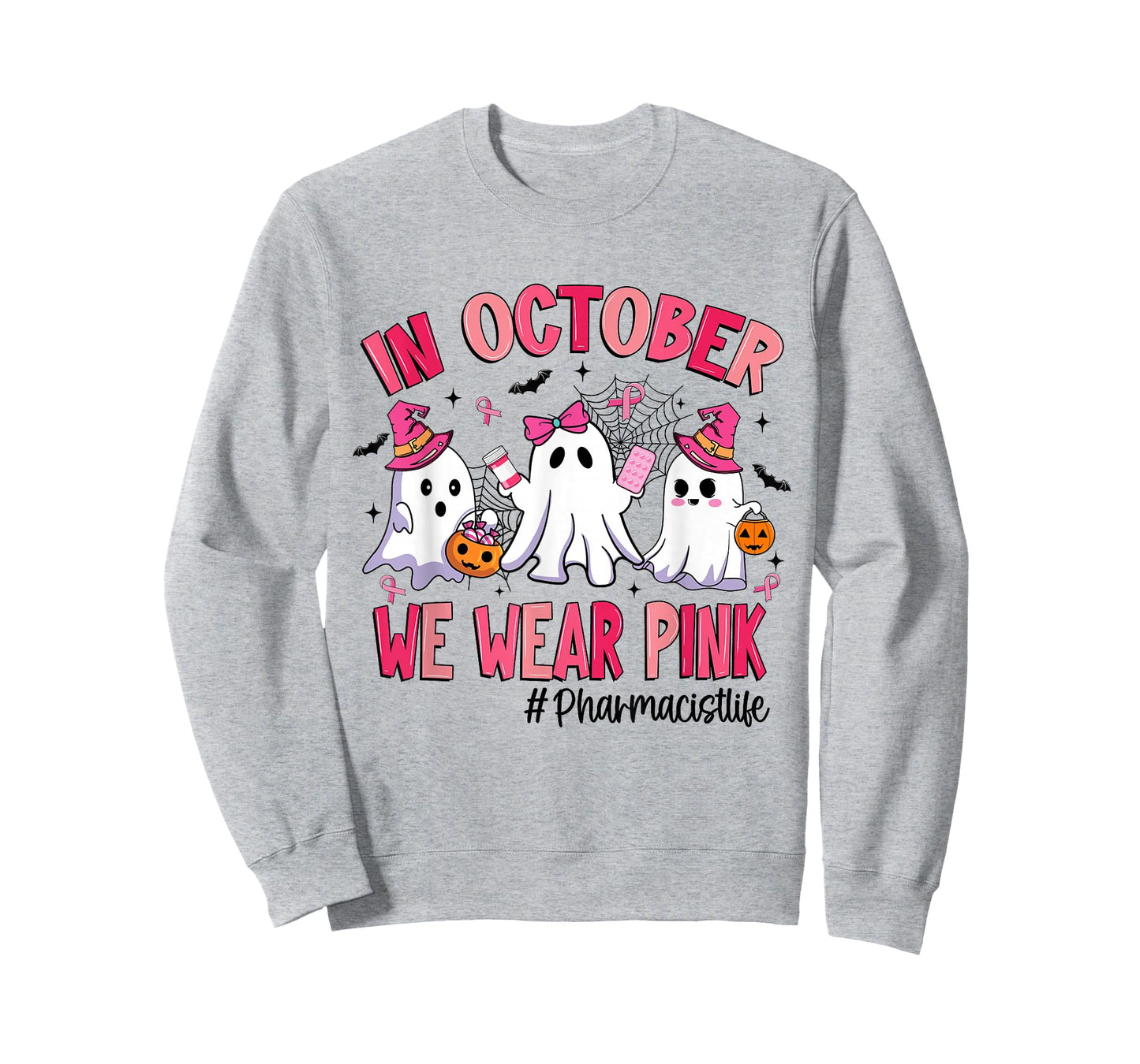 in October We Wear Pink Pharmacist Life Breast Cancer T-Shirt