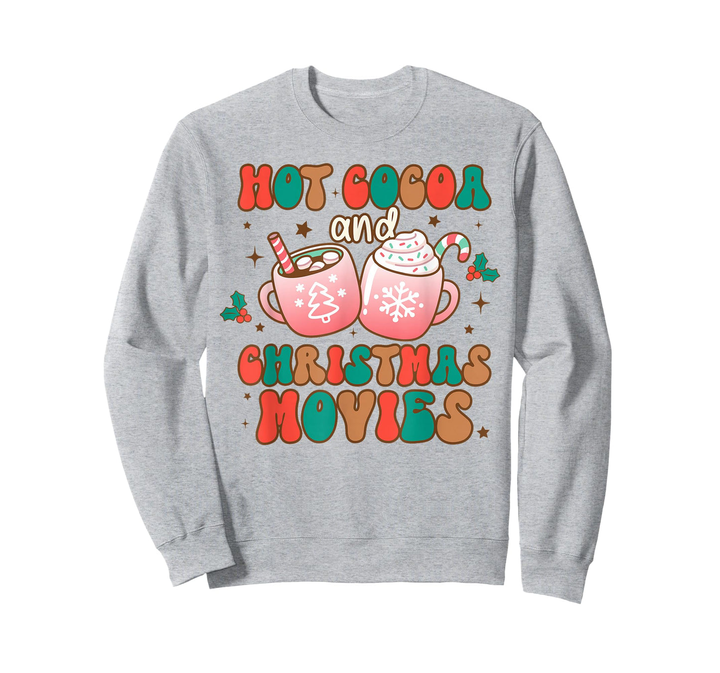 Hot Cocoa and Christmas Movies Xmas Matching Pj Pajama T-Shirt