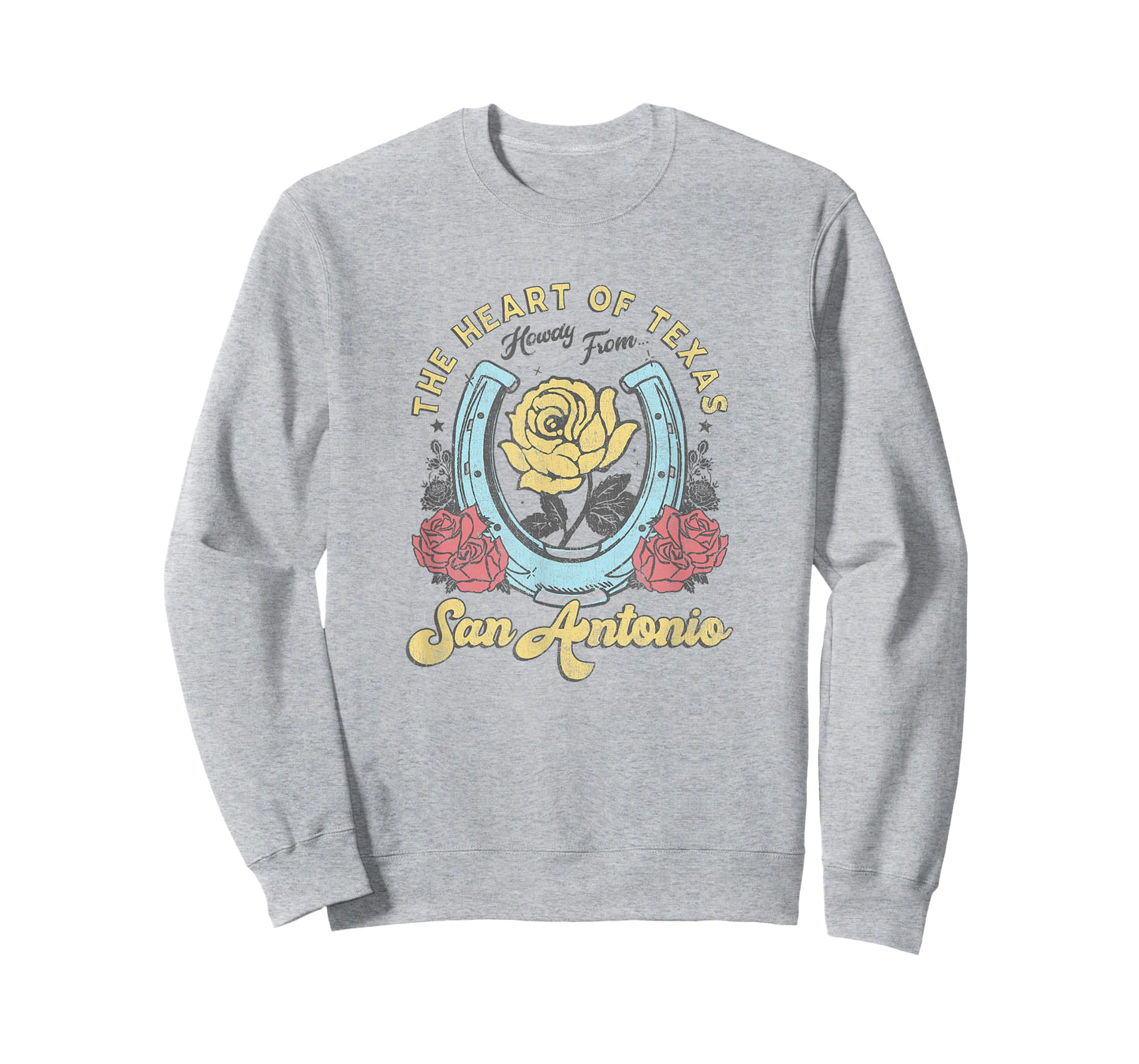 The Heart of Texas San Antonio Roses Horseshoe T-Shirt