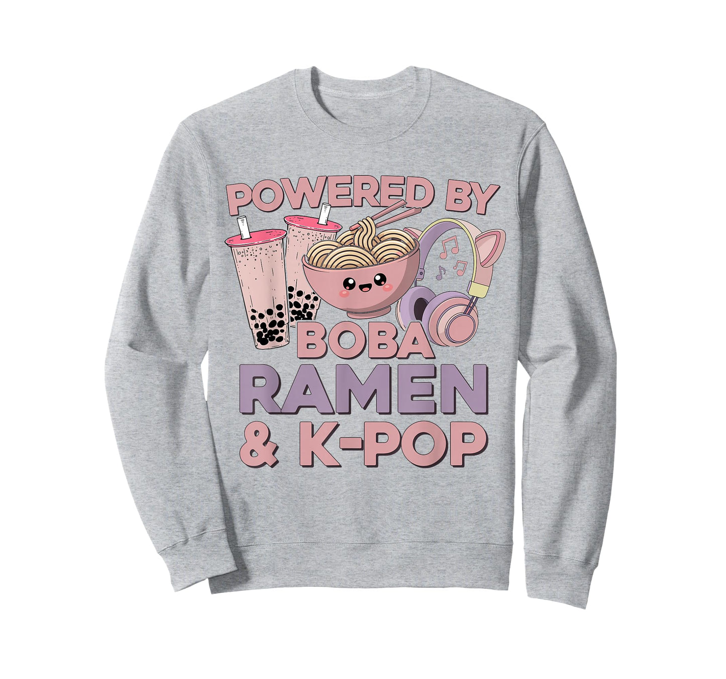 Kawaii Ramen Kpop Powered by Boba Ramen & K-Pop Kawaii K Pop T-Shirt