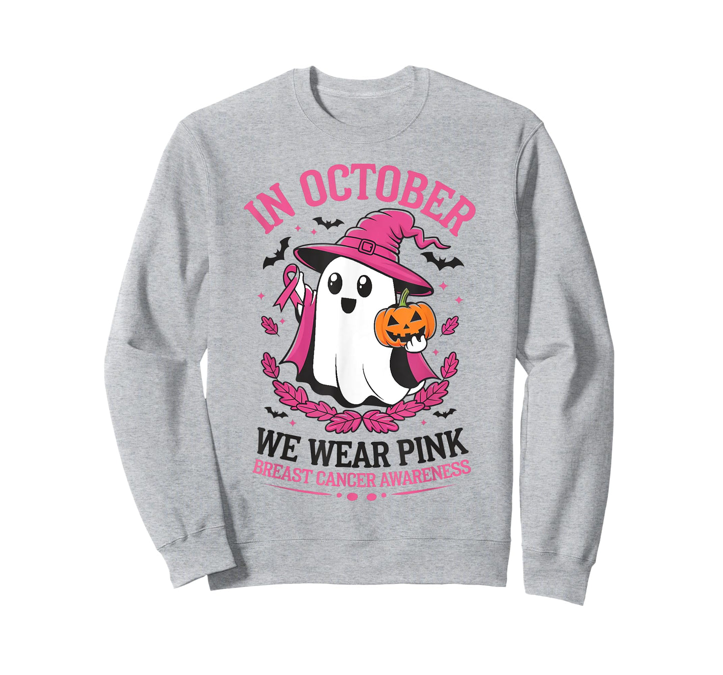 In October We Wear Pink Breast Cancer Awareness Halloween T-Shirt