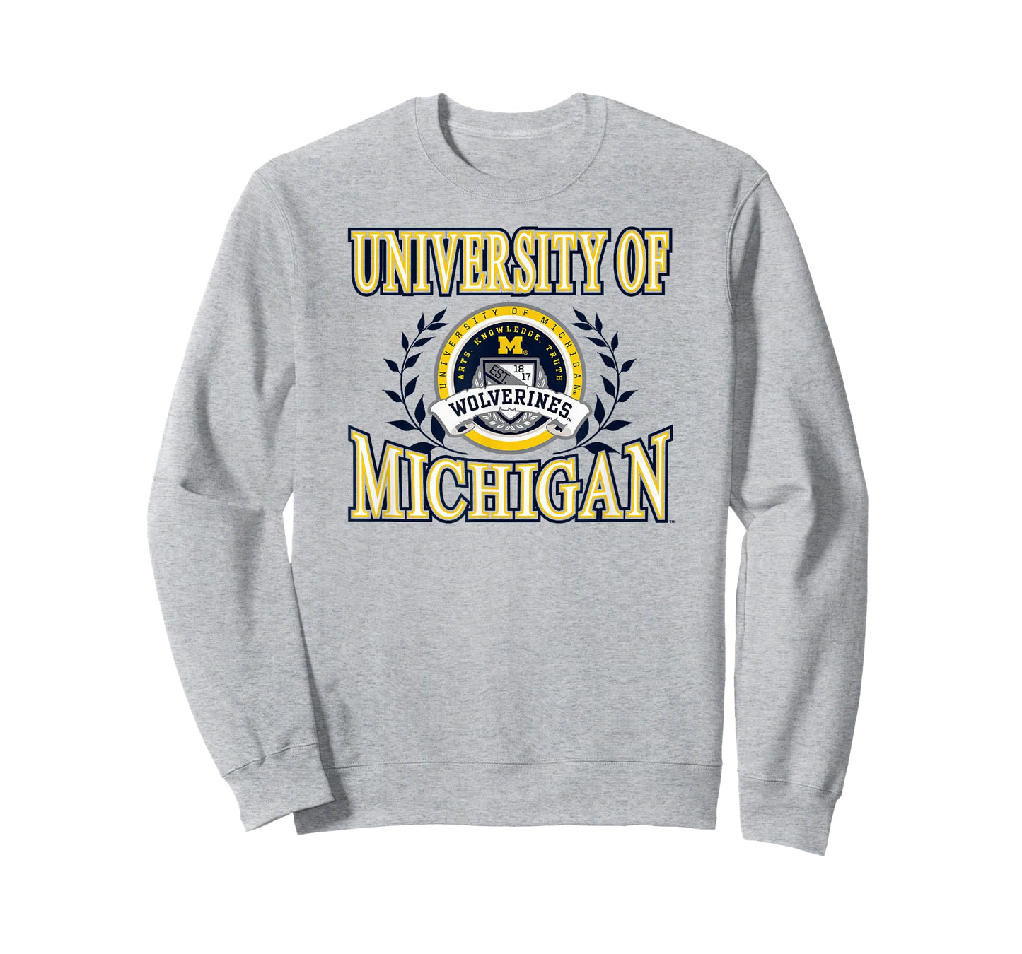 Michigan Wolverines Laurels Gray Officially Licensed T-Shirt
