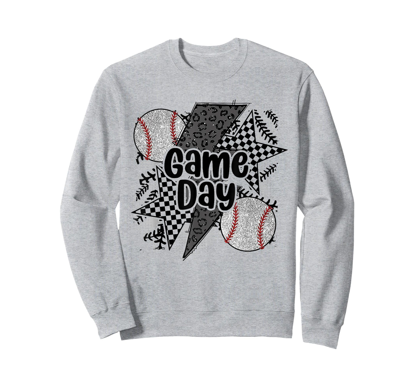 Game Day Baseball Retro Checkered Baseball T-Shirt