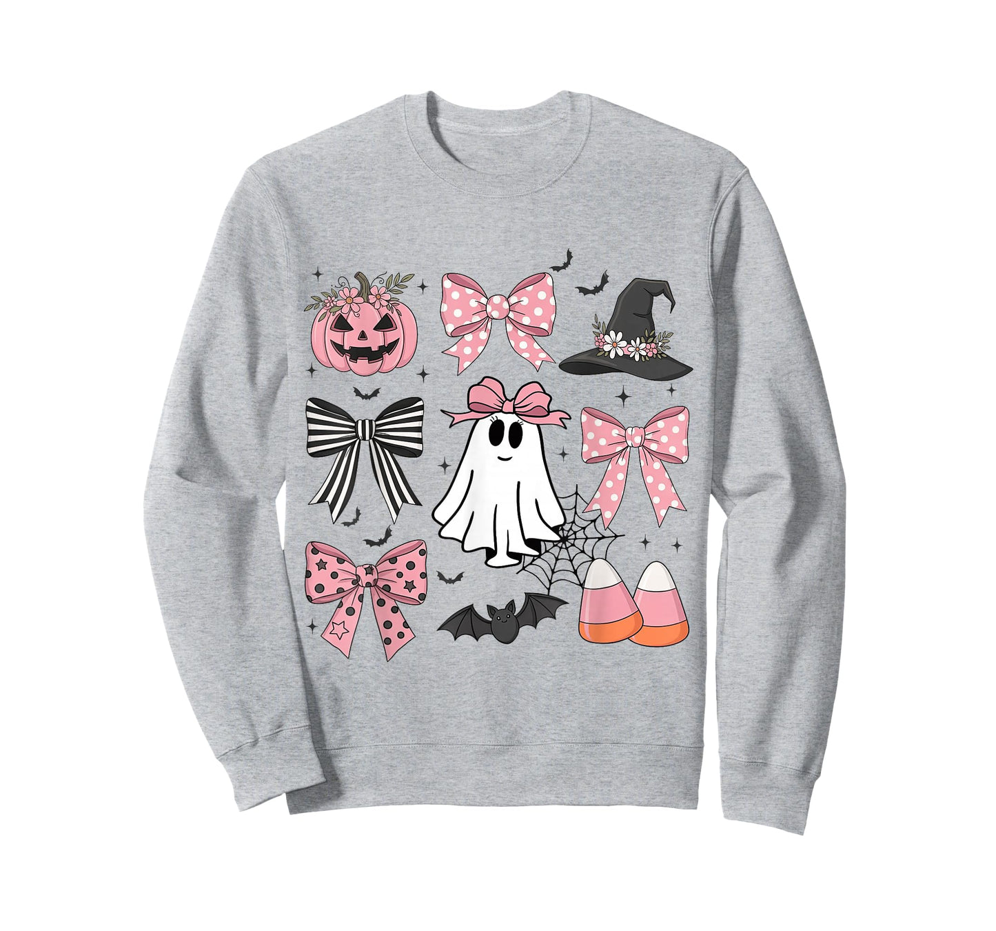 Girly Boo Ghost Halloween Coquette Bow Pumpkin Spooky Season T-Shirt