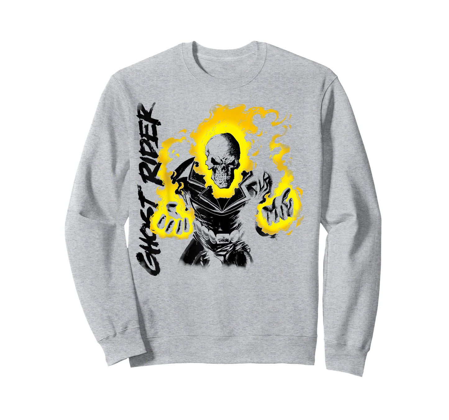 Marvel Ghost Rider Retro Skull Hands Aflame Graphic T-Shirt T-Shirt