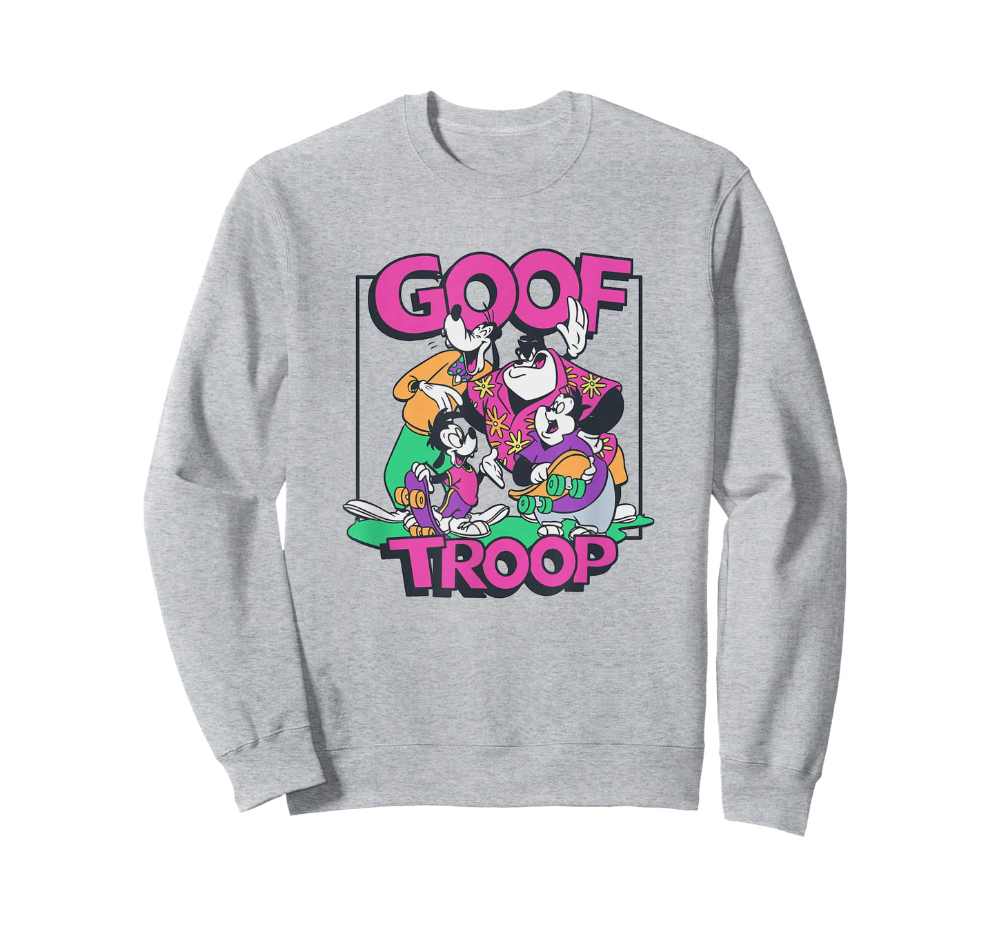 Disney A Goofy Movie Goof Troop Neon Group Shot Portrait T-Shirt