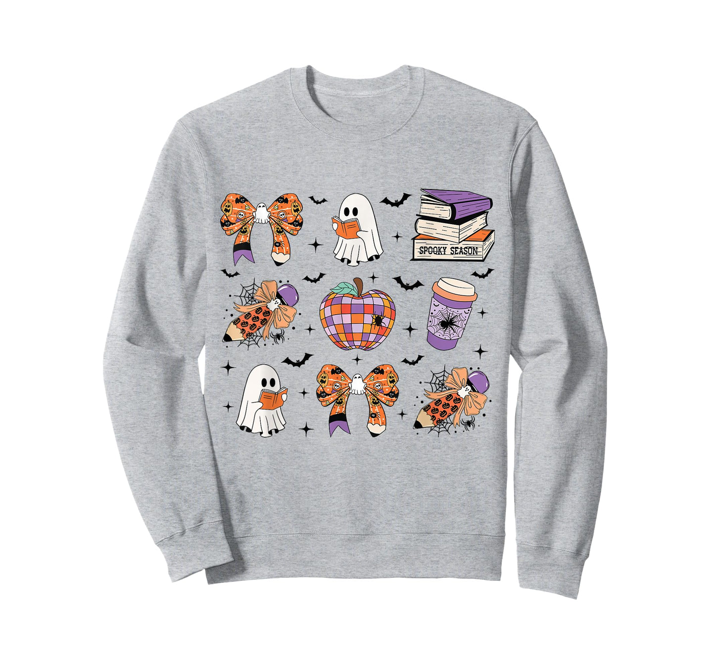 Coquette Teacher Halloween Ghost Reading Book Spooky Season T-Shirt