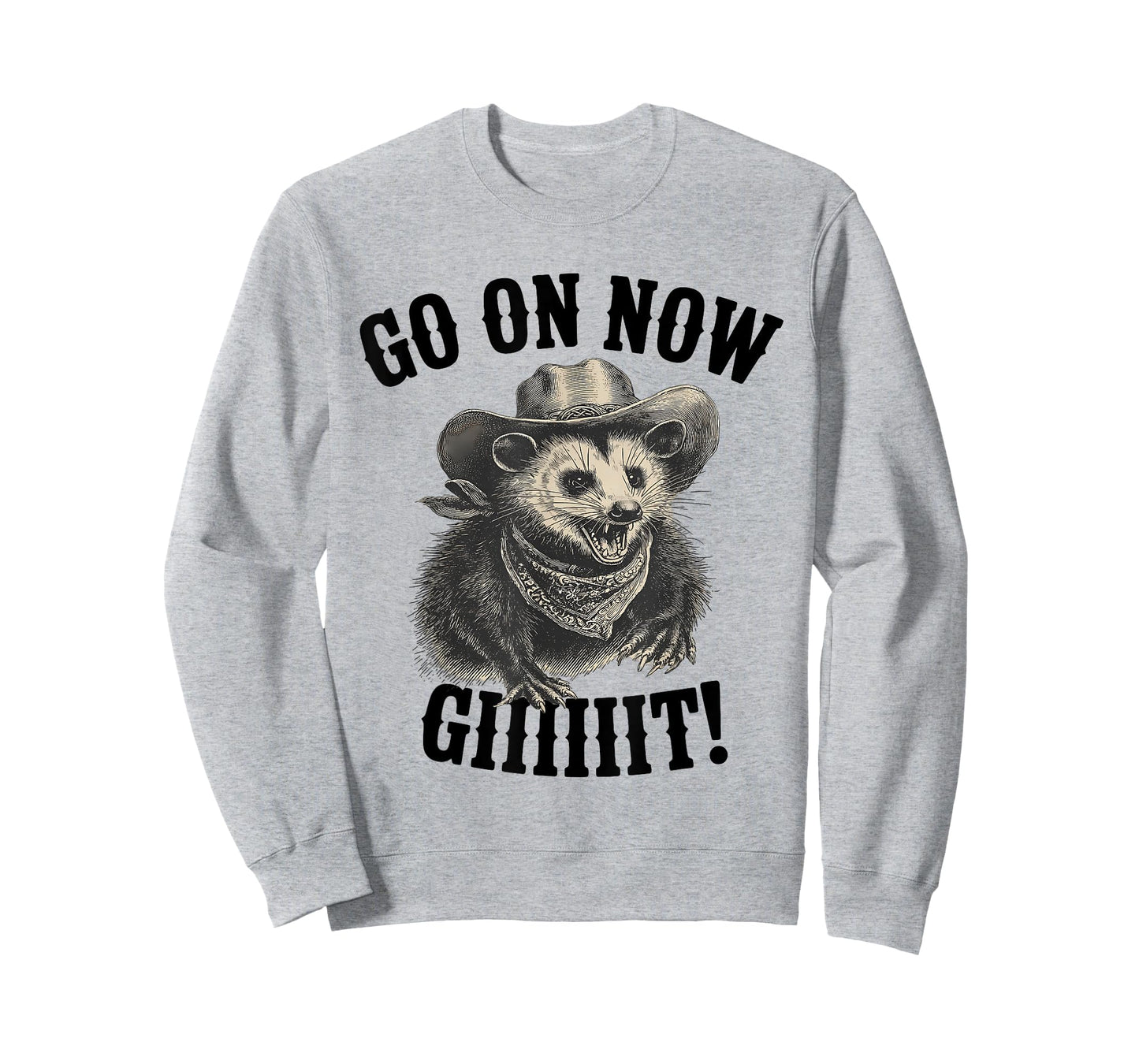 Western Opossum Vintage Country Possum Rodeo Go On Now Git T-Shirt
