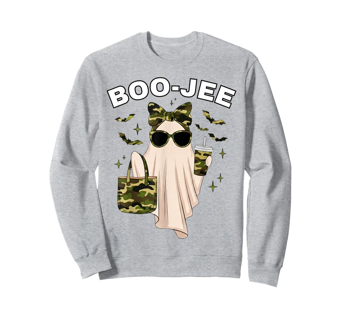 Coquette Camo Ghost Coffee Boo-JEE Halloween Boujee Ghost T-Shirt