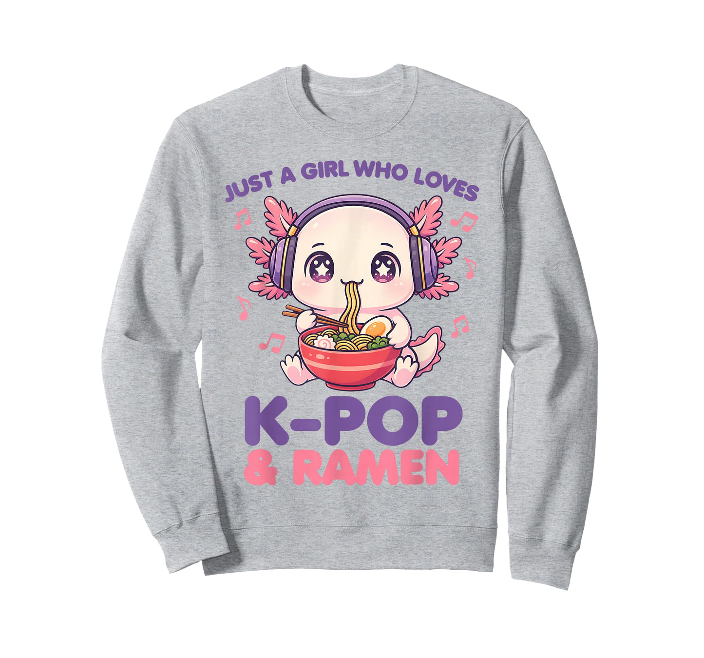 Just a Girl Who Loves K-Pop and Ramen Cute Axolotl T-Shirt