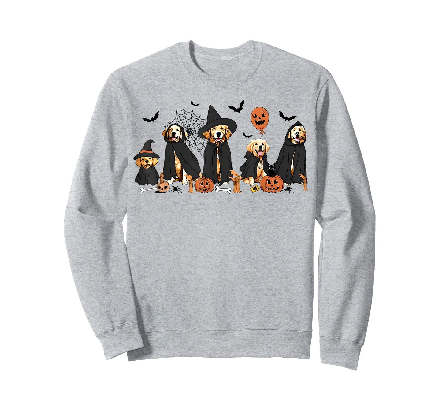Golden Retriever Dogs Lovers Ghost Witch Halloween Spooky T-Shirt