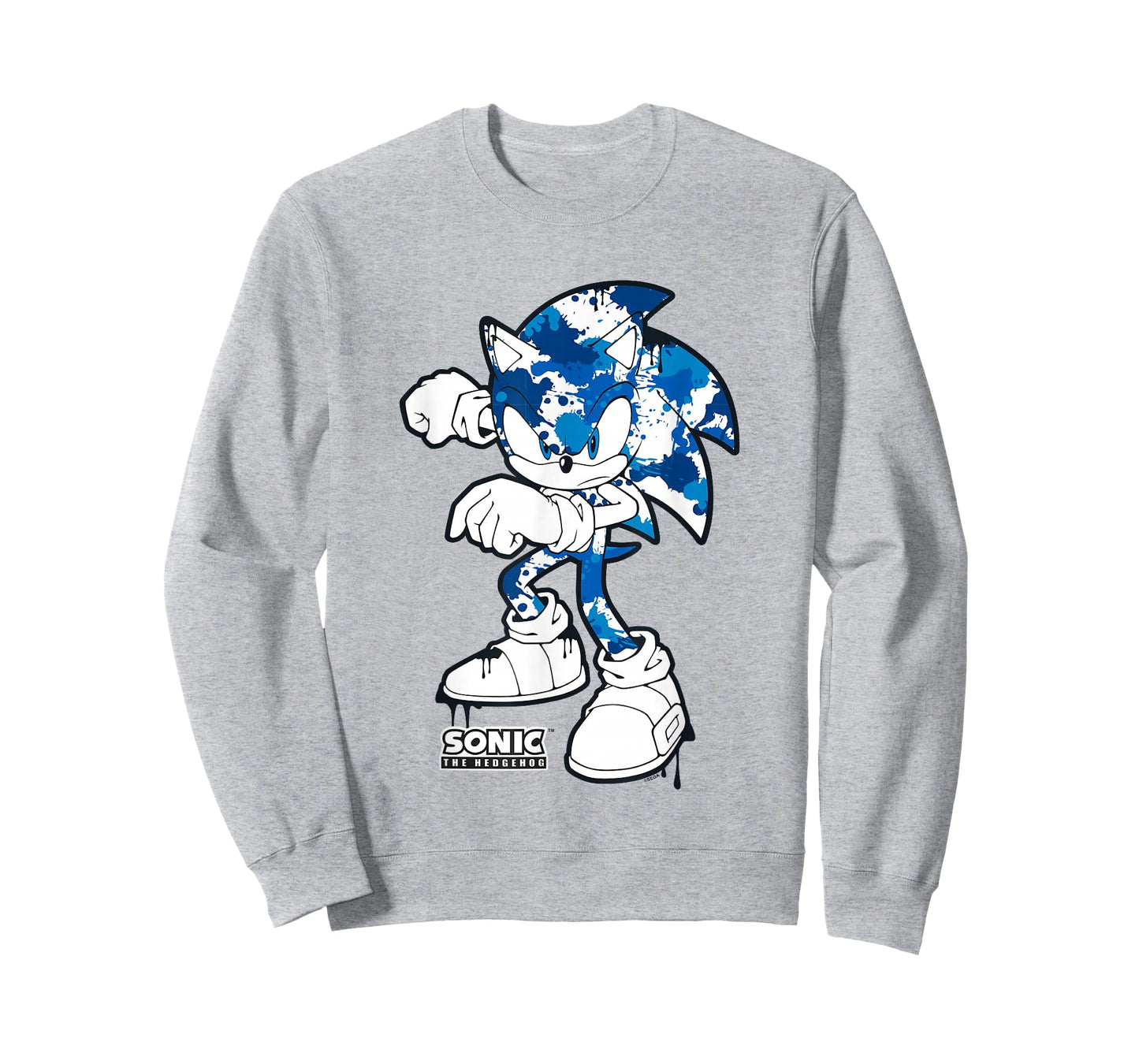 Sonic The Hedgehog Dripping Paint Urban Style Portrait T-Shirt