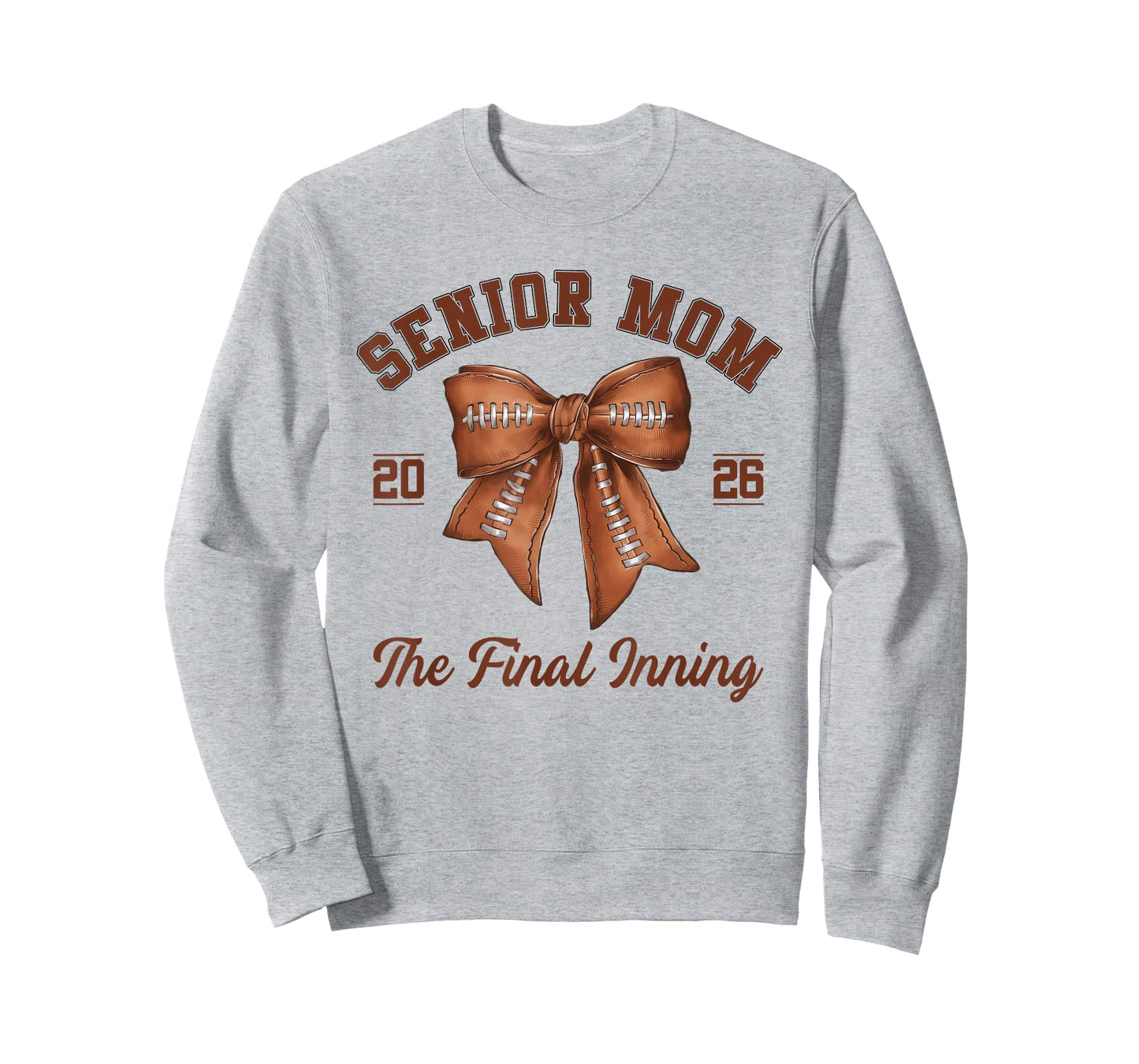 Senior Mom Football Class Of 2026 Coquette Bow Final Inning T-Shirt