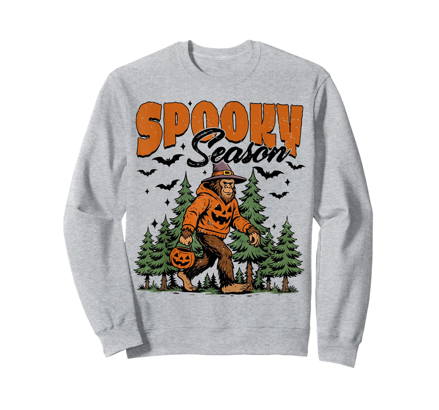 Spooky Season with Bigfoot Funny Sasquatch Halloween Autumn T-Shirt