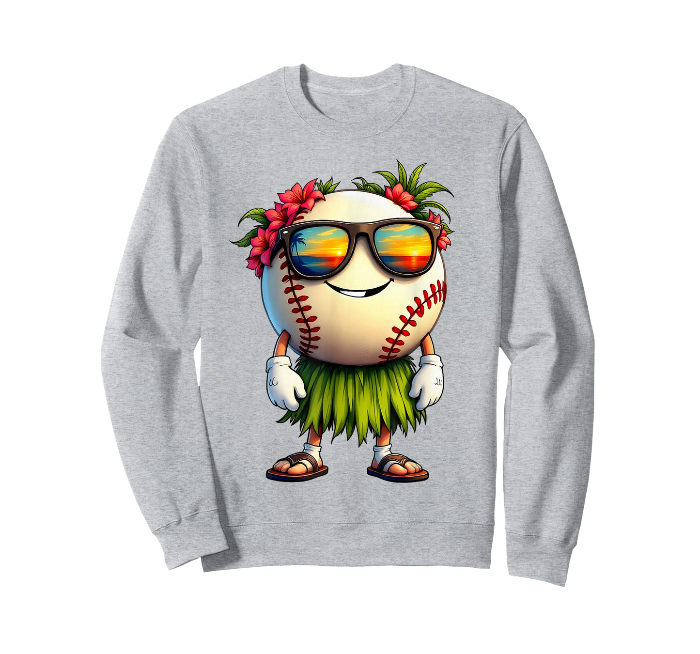 Funny Hawaii Baseball Ball Hawaiian Tropical Summer Vacation T-Shirt