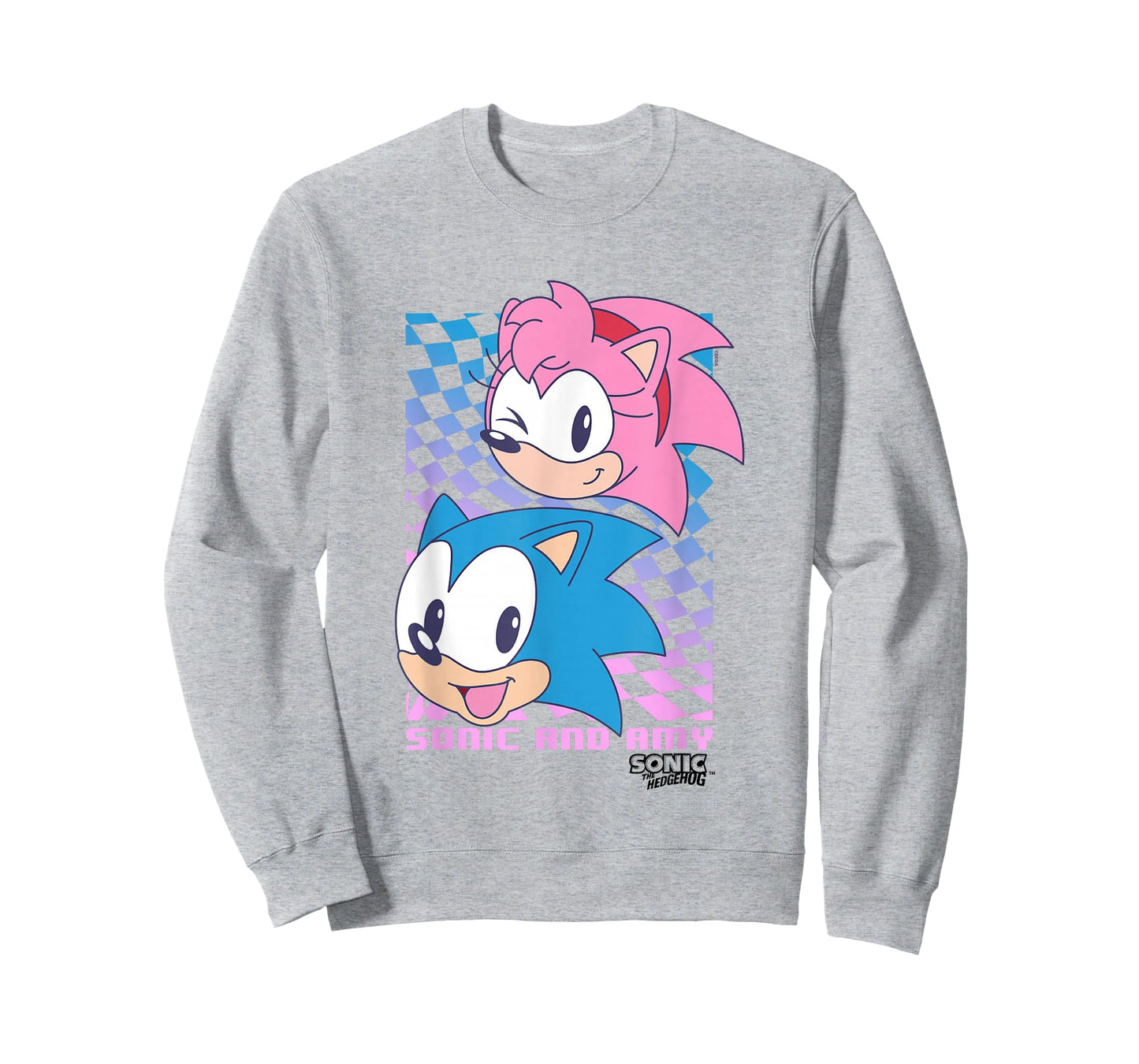 Sonic The Hedgehog Sonic & Amy Big Faces Cute Retro Poster T-Shirt