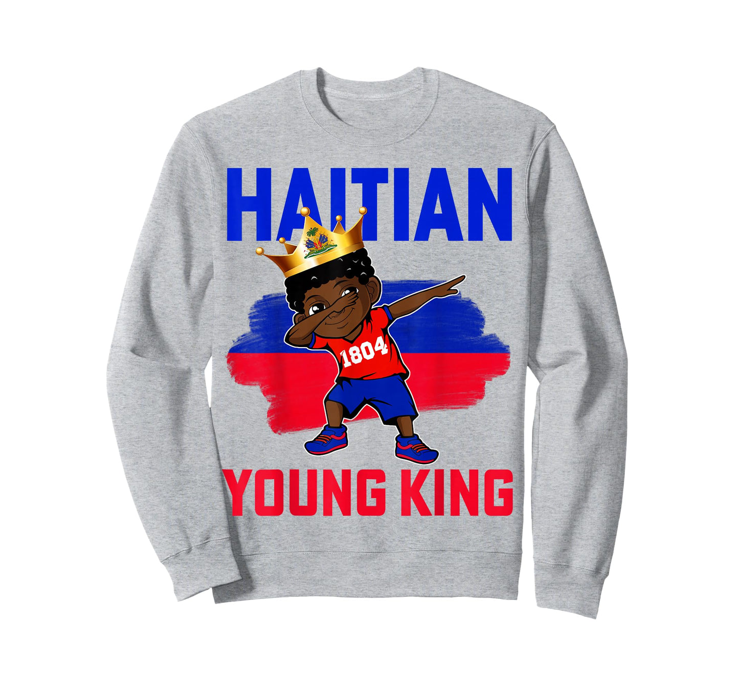 Haitian Young King Haiti Flag Melanin for Black Boys Kids T-Shirt