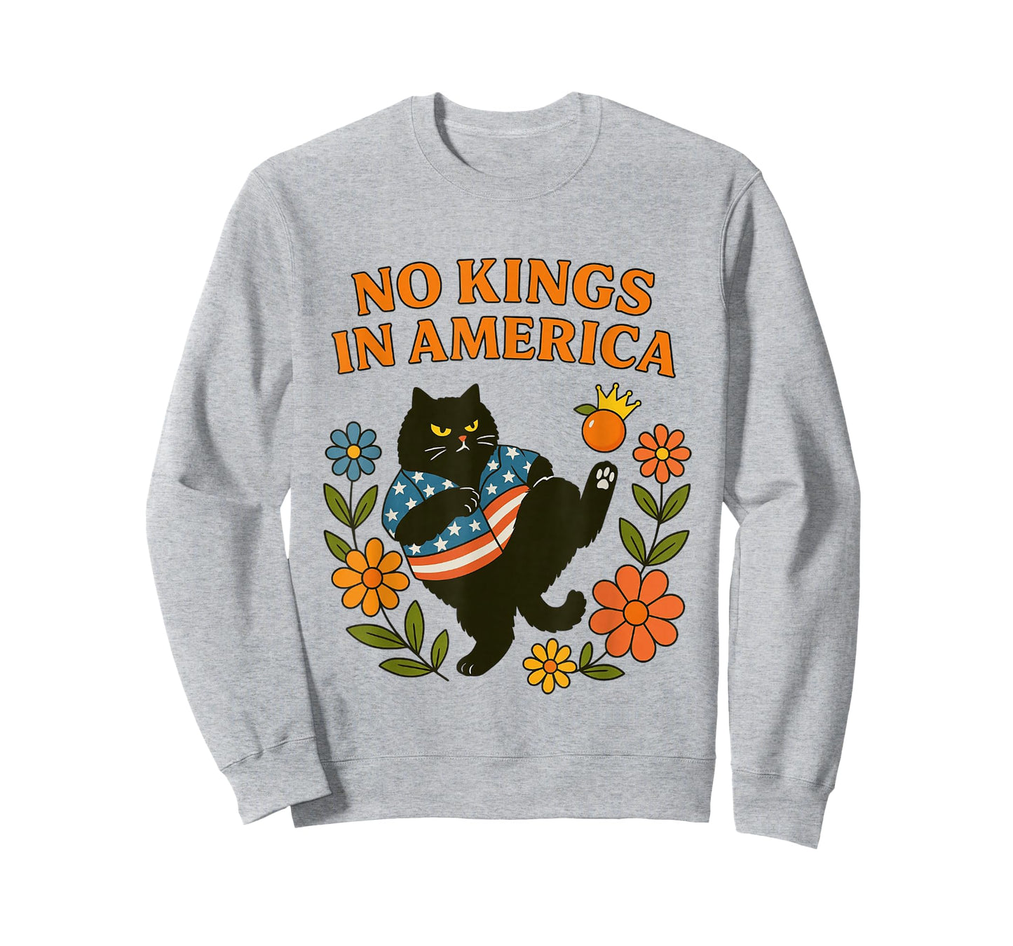 No Kings in America We The People Retro Boho Floral for Girl T-Shirt