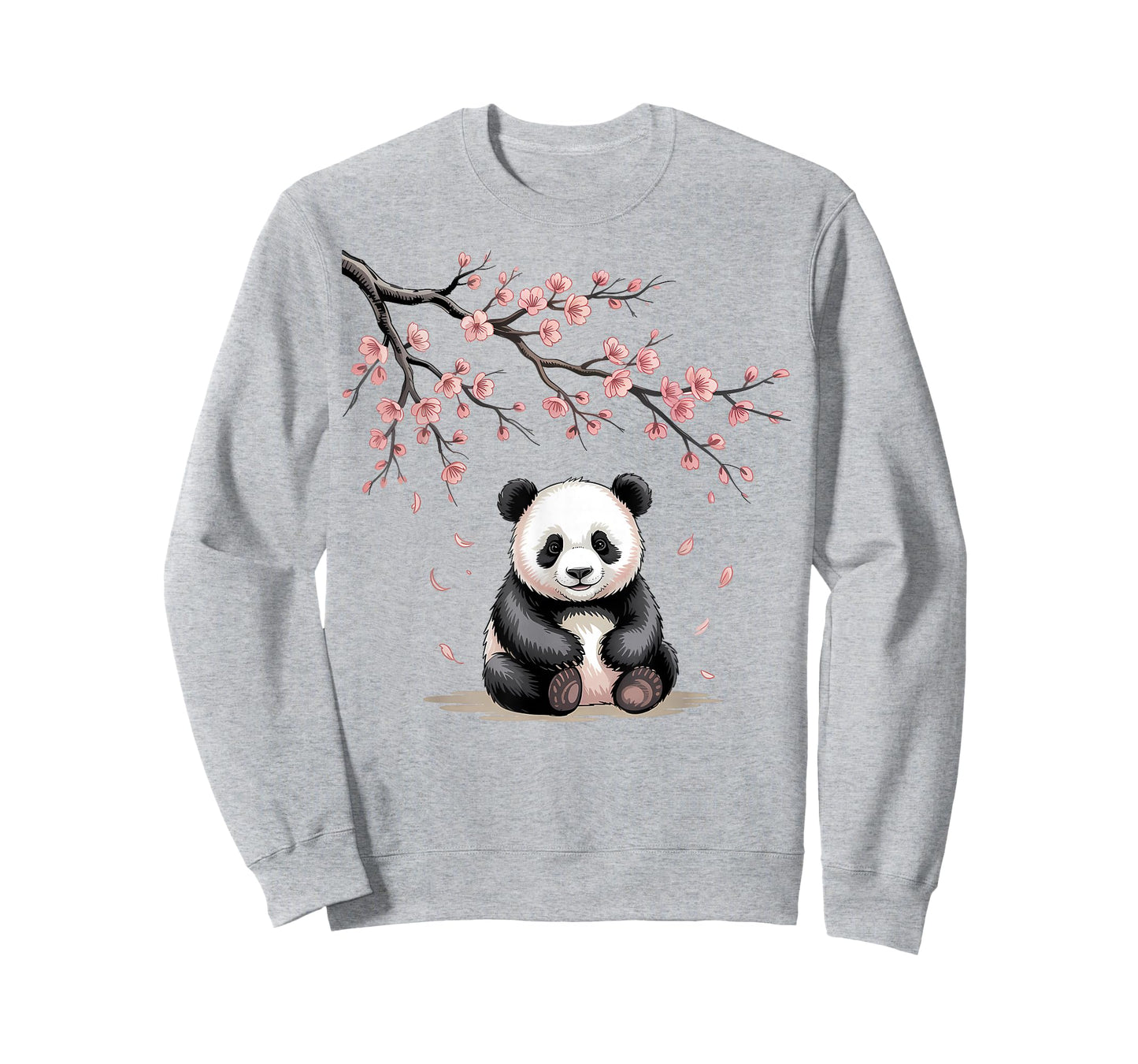 Cute Panda Sakura Cherry Blossoms Sumi-E Japanese Aesthetic T-Shirt