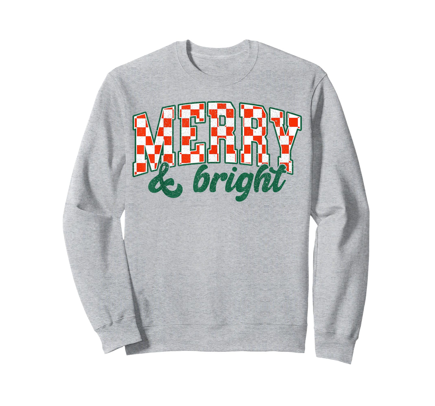 Merry Xmas Bright Cute Christmas Checkered Holiday Men Women T-Shirt