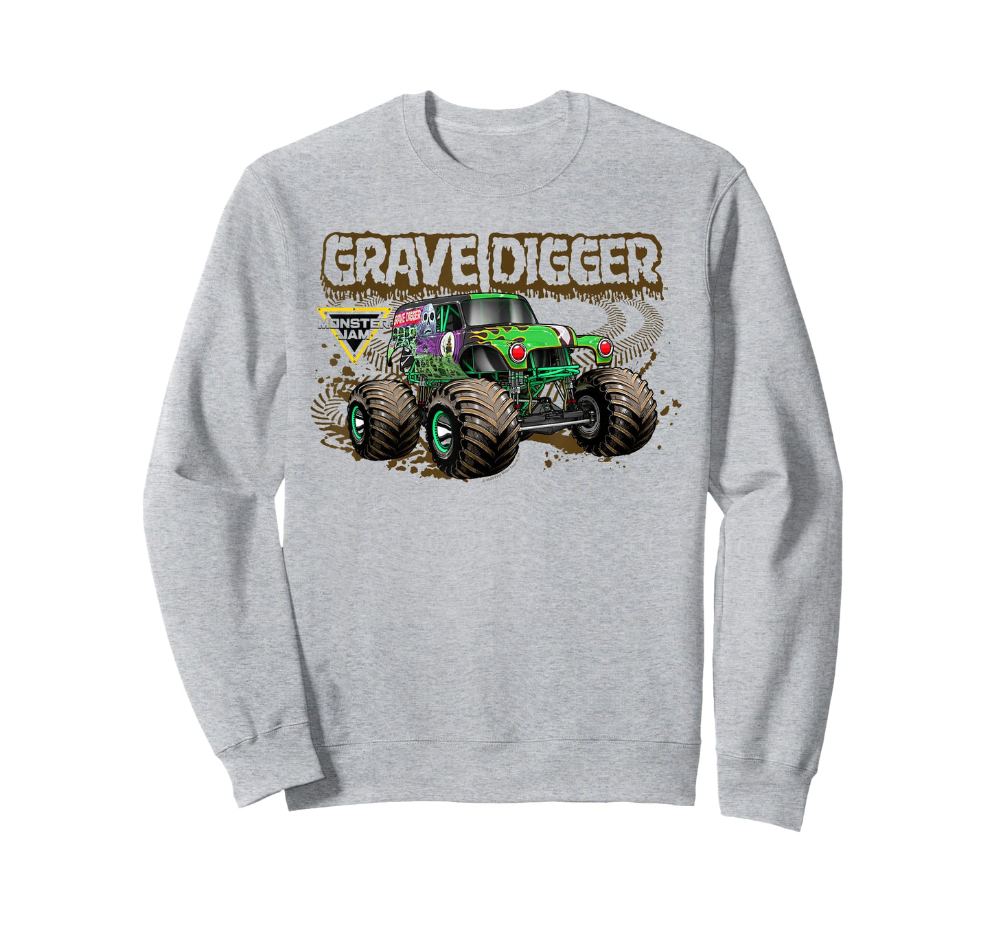 Monster Jam Muddy Tire Tracks Grave Digger Truck Motorsports T-Shirt