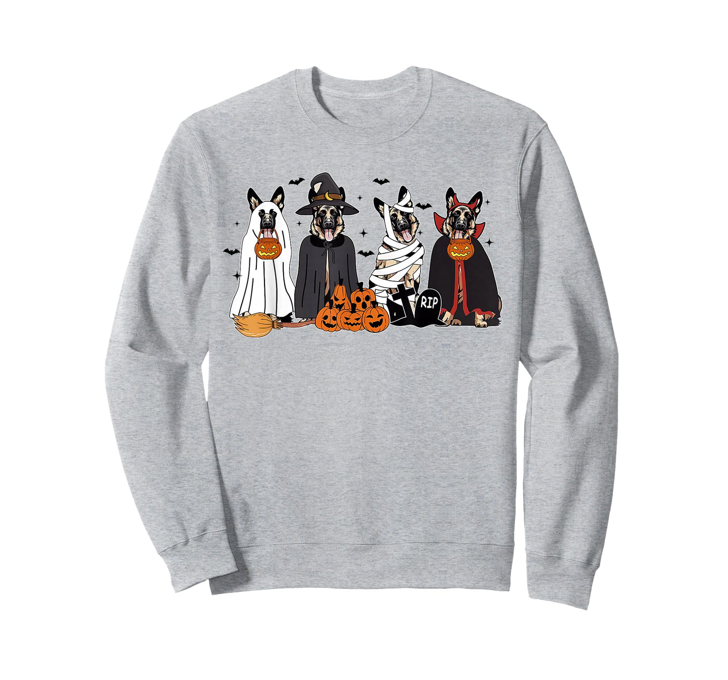 Funny German Shepherd Dogs Dressed As Ghost Spooky Halloween T-Shirt
