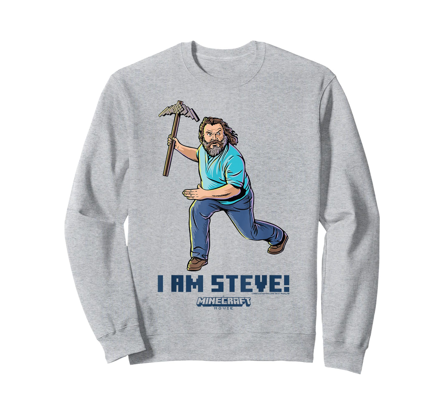 A Minecraft Movie I Am Steve Wielding Stone Pickaxe T-Shirt