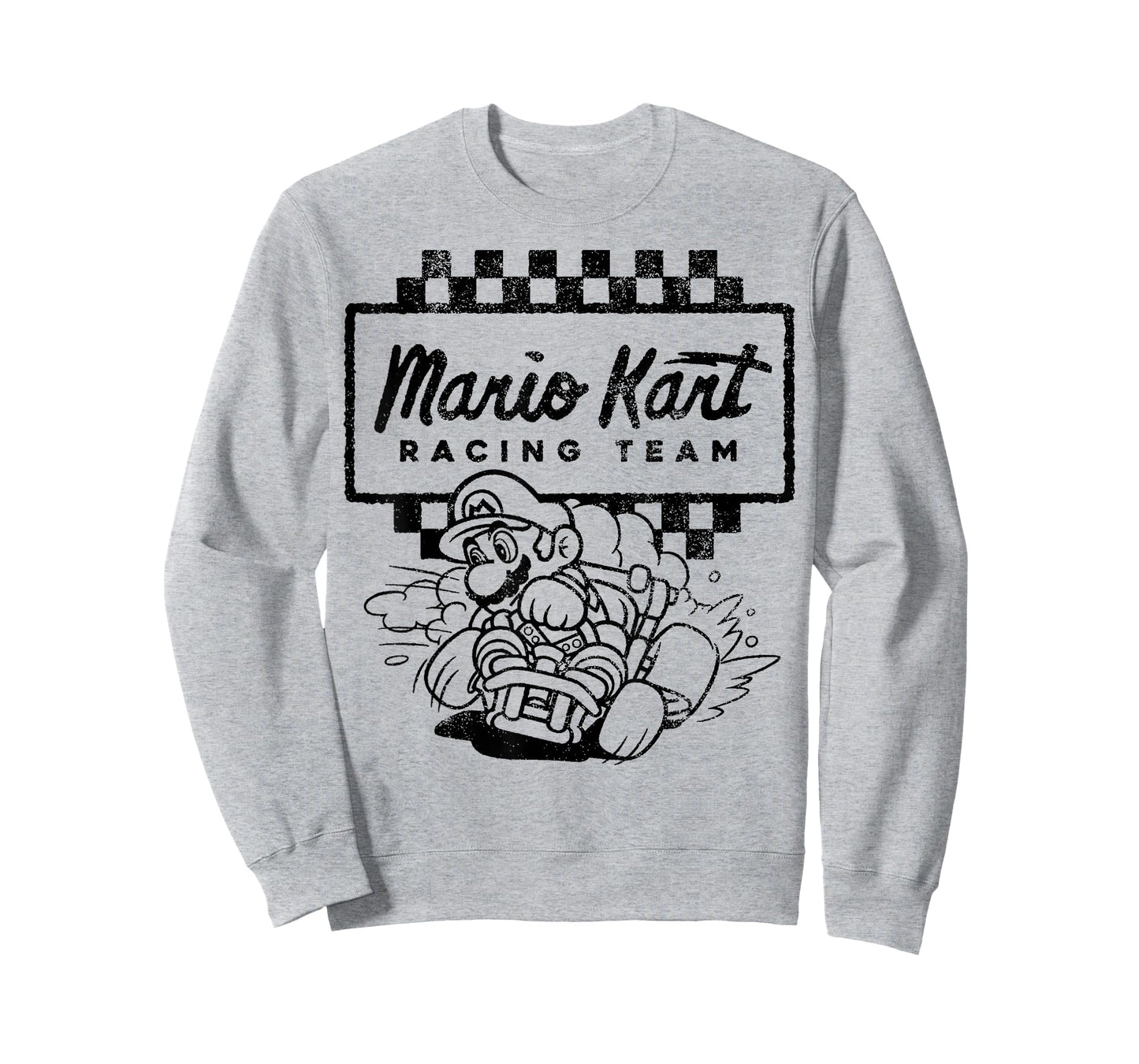Mario Kart Racing Team Outlined Mario Drift Graphic T-Shirt T-Shirt