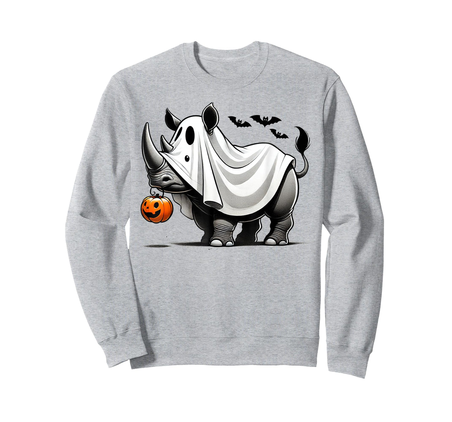 Funny Rhino Ghost Halloween Costume Rhinoceros Jackolantern T-Shirt
