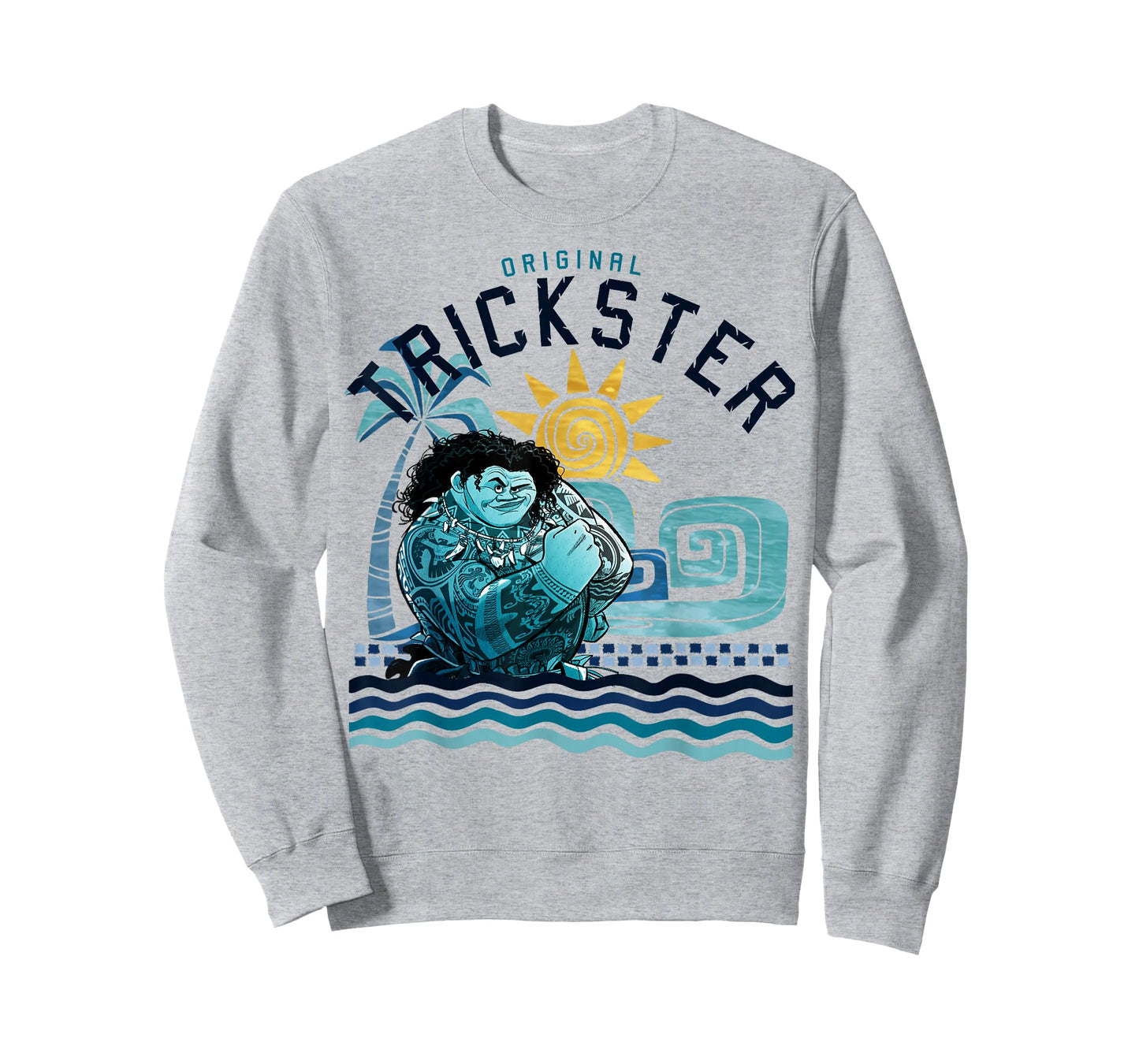 Disney Moana Maui Original Trickster Blue Gradient Portrait T-Shirt Small