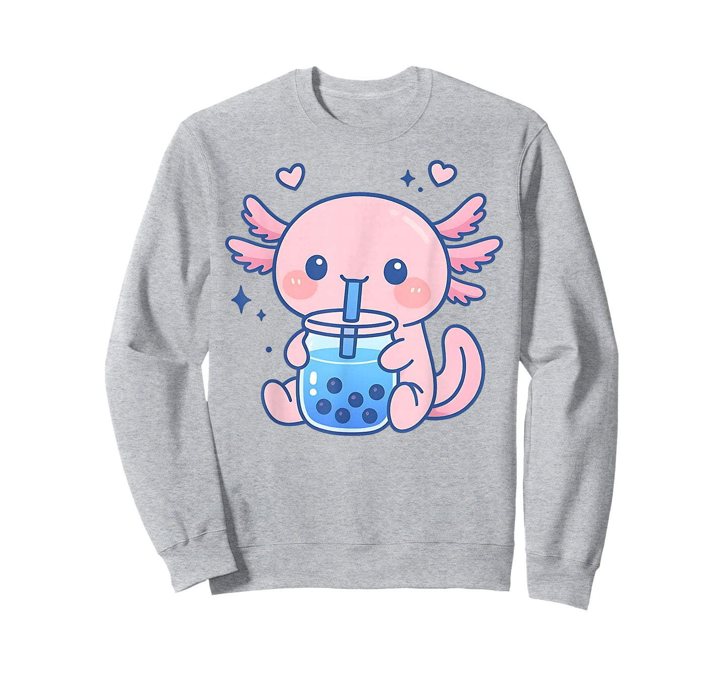 Kawaii Axolotl Drinking Boba Tea Cute Bubble Tea T-Shirt