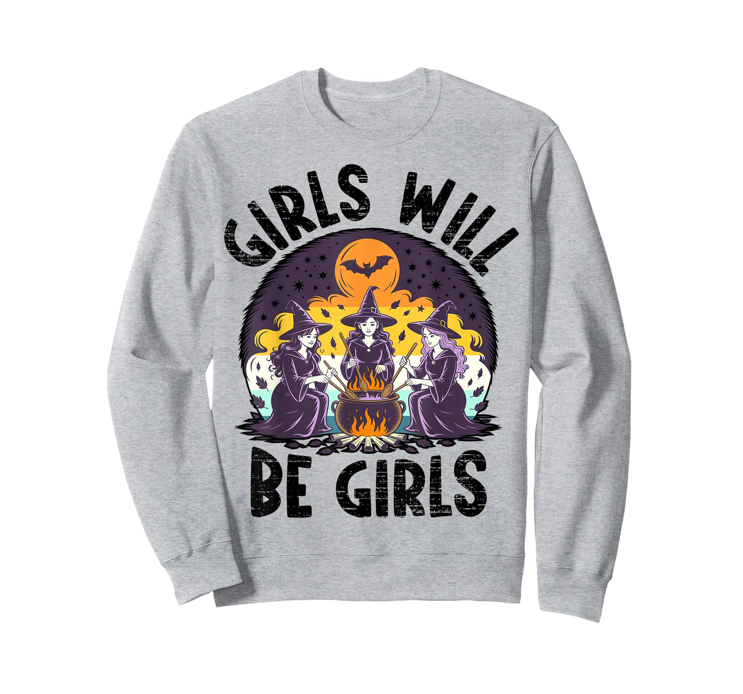 Spooky Season Girls Will Be Girls Witch Vintage Halloween T-Shirt