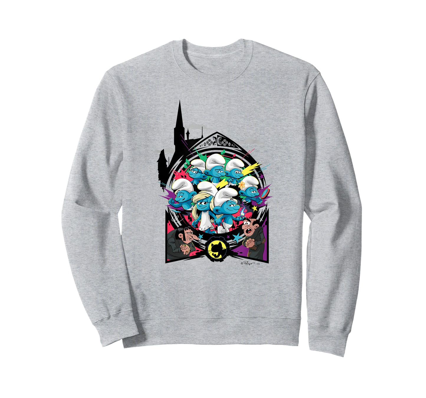 The Smurfs Movie Unite with Gargamel and Azrael T-Shirt
